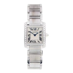 Cartier Tank 18k White Gold 20mm Silver Dial Quartz Women's Watch 2403